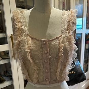 Nasty Gal Lace Cropped Top Size Small